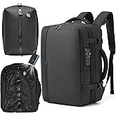 Fanwoli Vacuum Travel Backpack, Carry On Luggage with TSA Lock & Anti Theft Zipper, Expandable Airback with Compression Pump, Waterproof Laptop Bag Ideal for Flight & Business