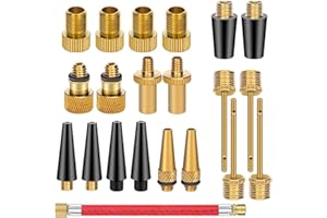 21PCS Brass Presta Schrader Valve Adapter Tools, Ball Pump Needle, Bike Tire Valve Pump Adapters, Pump Tools, Presta Valve Ad