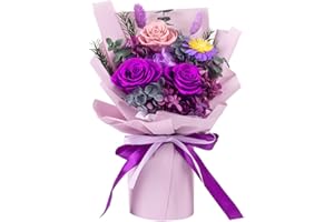 AMOUETERNO Forever Flower,Flowers for Delivery,Roses Bouquet Lasting for 3 years,Birthday Flowers,Sympathy Flowers,Gifts for Her Women Mom Grandma Wife Friends