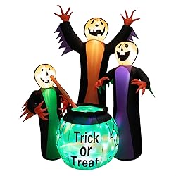 Tangkula 8 FT Inflatable Halloween Witches Holding