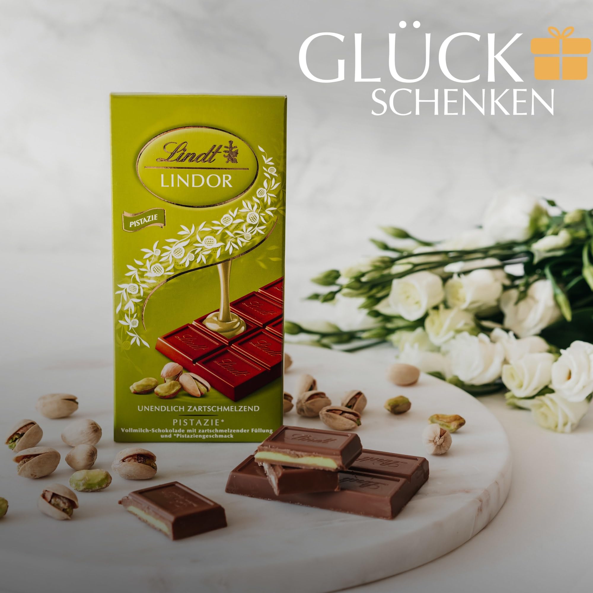 Lindt Schokolade | LINDOR Tafel Pistazie | 100g | feinste Vollmilch-Schokolade mit einer unendlich zartschmelzenden Pistazien-Creme-Füllung | Schokoladen-Tafel 3
