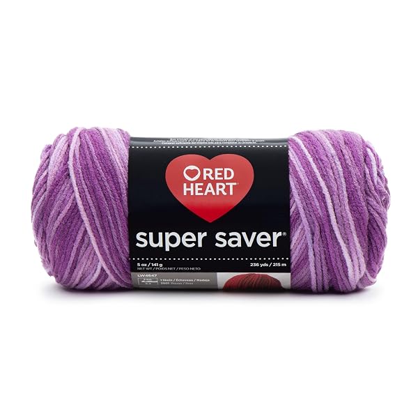 RED HEART SUPER SAVER ECONOMY YARN, PURPLE TONES (E300.0546)