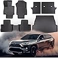CreekT 6PCS for Toyota Rav4 Floor Mats & Cargo Liner Back Seat Cover Protector 2024-2019(Include Hybrid),All Weather Waterproof Floor mats for Toyota rav4 Accessories 2024 2023 2022 2021 2020 2019