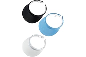 YDOCQLI 3 Pack Sports Sun Visor Hat Women Men Adjustable Clip On Visors Outdoor Golf Beach Cap