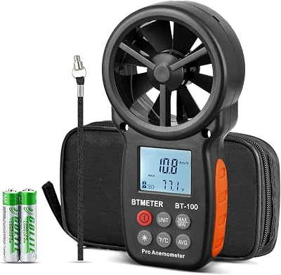 BTMETER BT-100 Digital Anemometer Wind Speed Temp Gauge