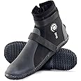 BPS 3mm 5mm Dive Boots with Anti-Slip Sole, Water Boots for Men Women Water Sports Neoprene Booties Snorkeling Scuba Diving Surfing Rafting Windsurfing