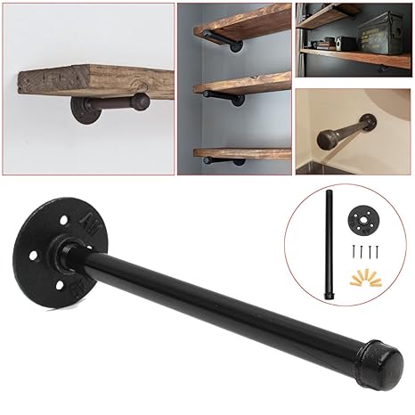 King Do Way 1 PCS Halterung Wandregal Retro aus Metall mit Zubehör Halterung Tablet Wandtattoo Stil Ländliche (ohne Brett)