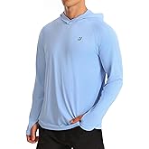 Roadbox UPF 50+ Fishing Shirts for Men, Long Sleeve UV Protection Sun Hoodie, Swim Rash Guard for Hiking Running Workout