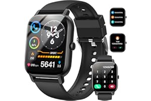 NERUNSA Smart Watch(Answer/Make Call), 1.85" Smart Watches for Men Women, 2024 Smartwatch IP68 Waterproof, Fitness Tracker 110+ Sport Modes, Heart Rate Sleep Monitor, Pedometer, Smartwatches for Android iOS