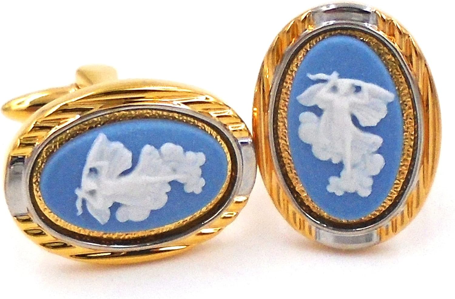 Authentic Wedgwood Cufflinks w/Jasperware Cameos Stamped Wedgwood