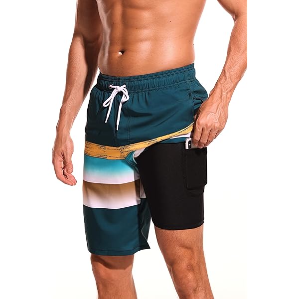 Bañador Hombre Difficort - Secado Rápido, Entrepierna Corta 9", Forro Compresión, Bolsillo Con Cremallera