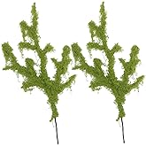 FAICOIA 2 Pcs Fake Moss Ficus Twig Plants Faux Branches for Vase Filler Artificial Greenery Stems Silk Moss Green Plants for Home Office Party Wedding Shop Decoration Light Green