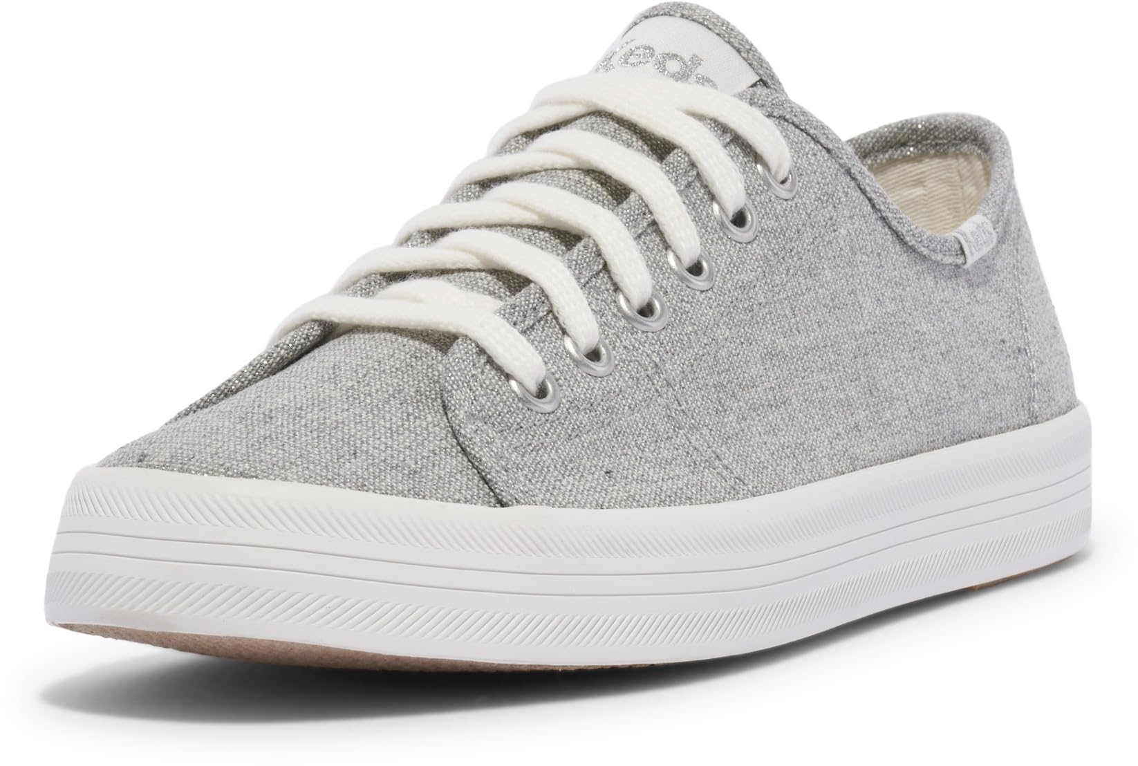 Photo 1 of Keds Kickstart Lace Up, Sneaker Womens, Silver Textile, 8.5 Medium