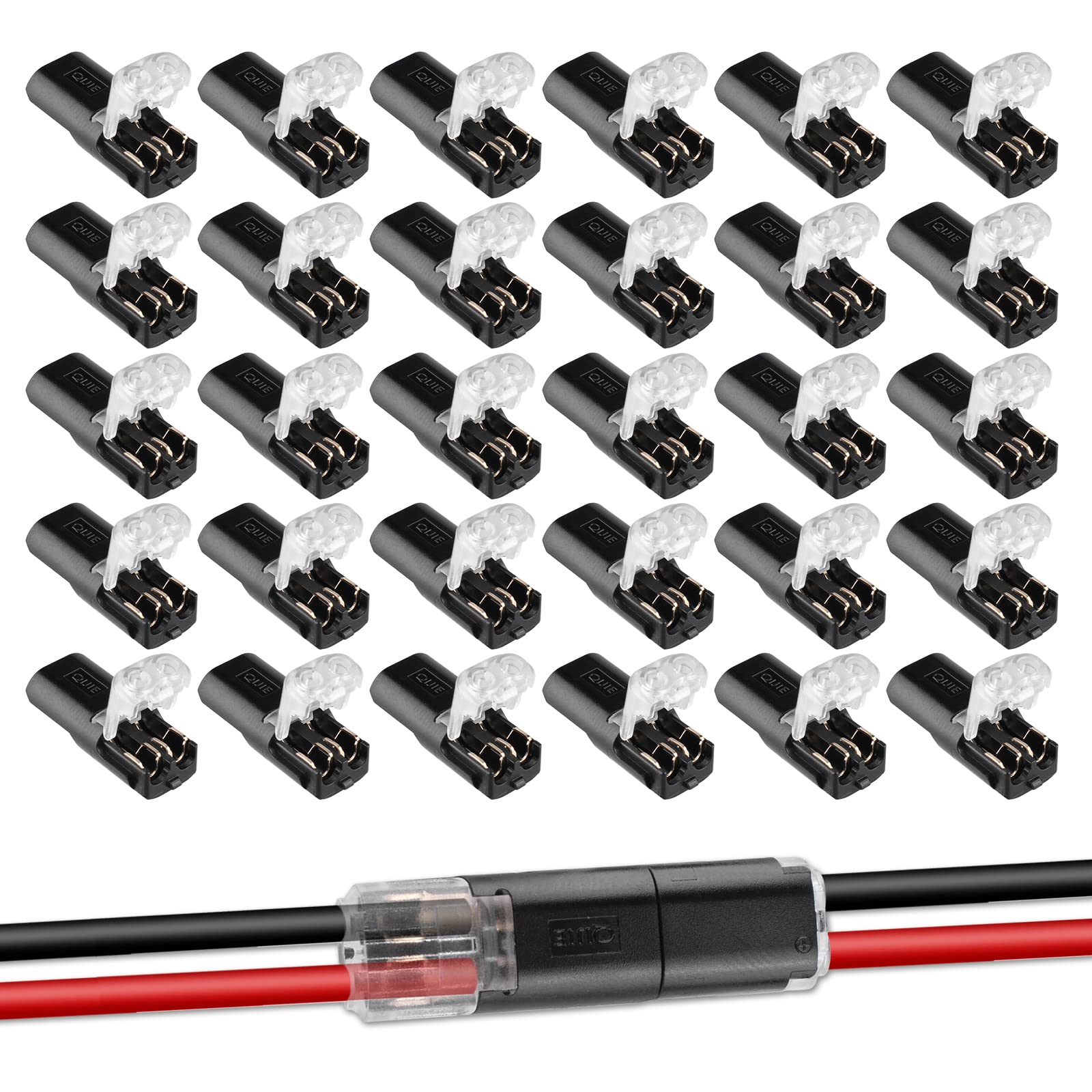 Double-Wire Push-in Connector: YOYIAG 30 Pieces No Wire Stripping Required Wire Connectors with Locking Buckle Double-Wire Push-in Connectors, Toolless Wire Connector for Outlets, Lamps, Switches