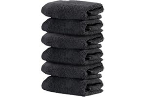 Ôhm - Terry Cloth Towel Set - 6 Extra Fluffy & Soft Hand Towels - 16x28 Inch - for Home, Hotel & Spa Turkish Cotton & Oeko-TEX Certified - Anthracite Gray