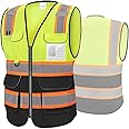 TICONN Reflective Safety Vest High Visibility Class II Mesh Vest for Women & Men Meets ANSI Standards