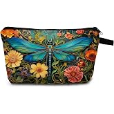 MoCaliduccious Dragonfly Print Women Makeup Bag Outdoor Portable Cosmetic Bag Toiletry Kit Travel Organizer