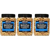 Kirkland Signature Unsalted Cashews, 2.5 Pound (3 Pack)