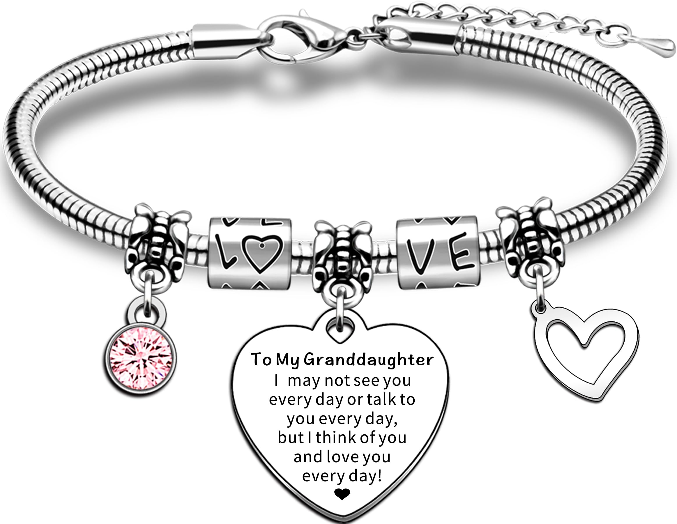 JMIMO Granddaughter Bracelet Granddaughter Gifts from Nanny Grandad Granddaughter Birthday Christmas Jewellery