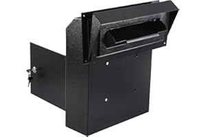 xydled Heavy Duty Mail Box with Key Lock, 15''x12''x6'', Locking Metal Mailbox Door Mounted, Through The Door Safe Locking Drop Box, Black