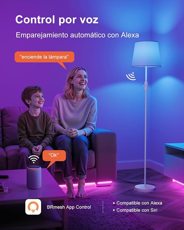 Candeeiro de Pé RGB Inteligente, Aplicação, Compatível com Alexa