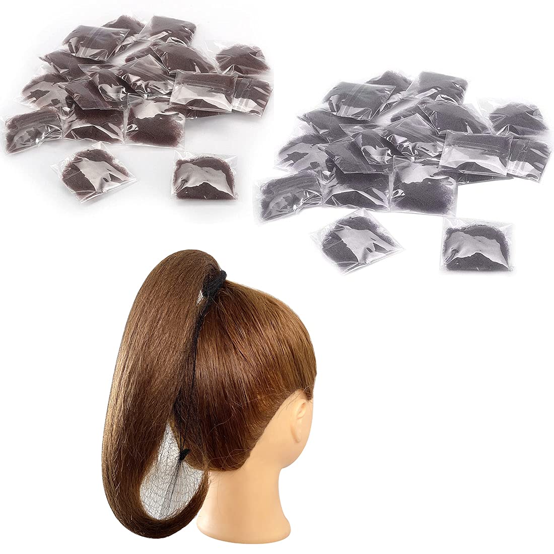 20 Pcs Hair Nets for Women Bun,Invisible Hair Nets Elastic Edge Mesh (10pcs Black + 10pcs Coffee)