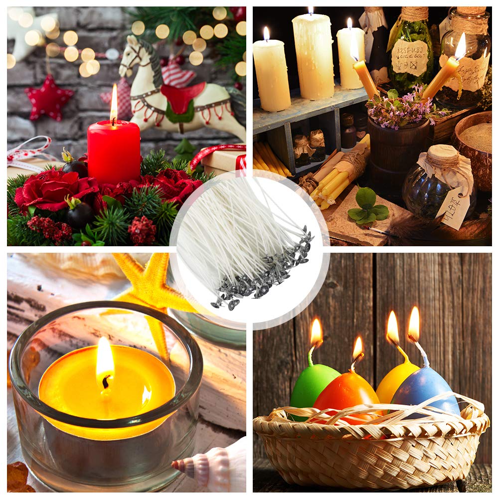 Kit Completo Per Candele Fai Da Te: 8 Colori Di Essenza, 20 Stoppini, 2 Fissaggi In Legno, 20 Adesivi - 2
