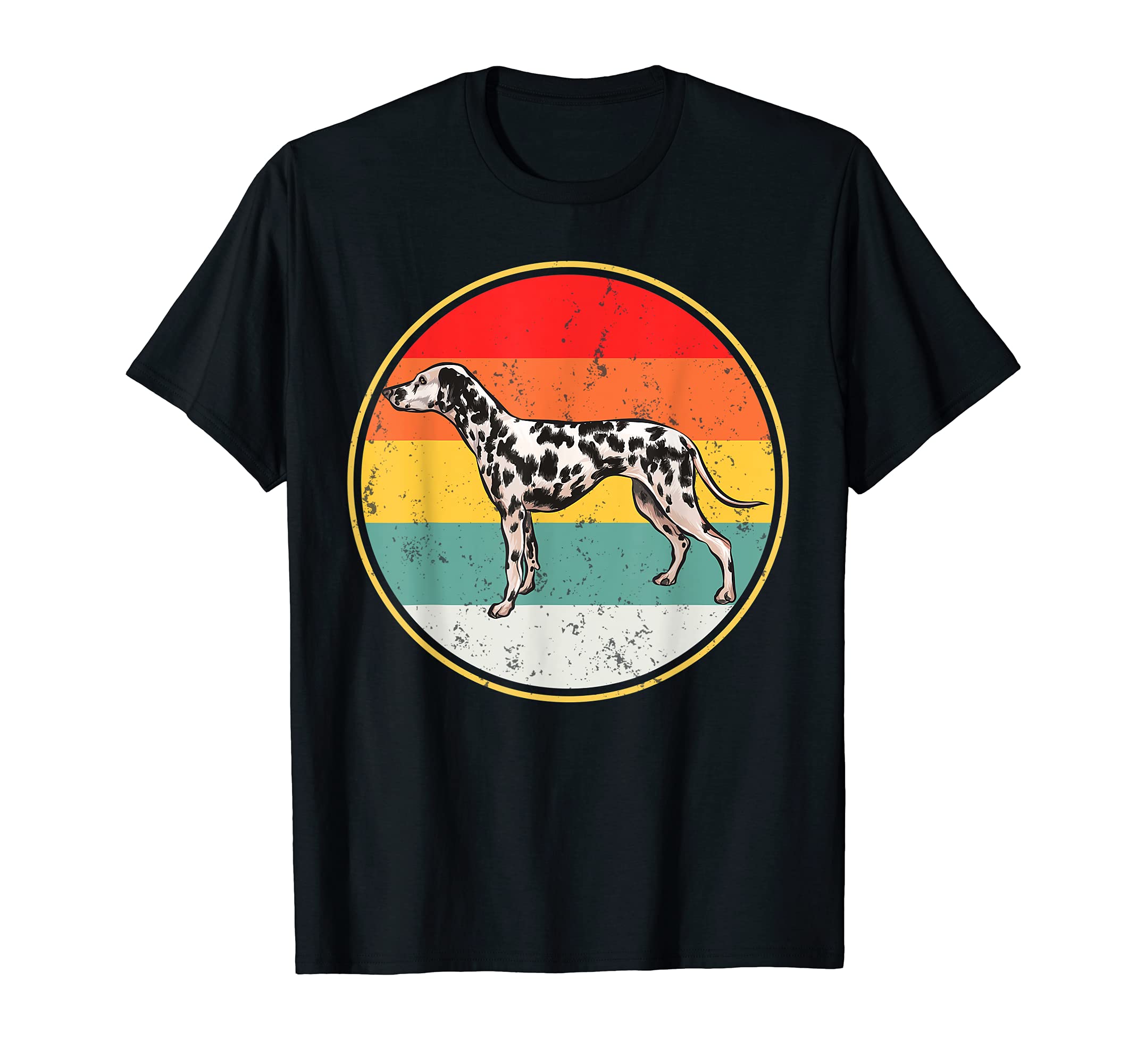 Vintage Retro Sunset Dalmatian Dog T-Shirt