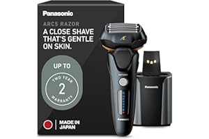 Panasonic Electric Razor for Men, Electric Shaver for Men, ARC5 with Premium Automatic Cleaning and Charging Station, Wet Dry Shaver, Cordless Razor, with Pop-Up Trimmer ES-LV97-K, Black