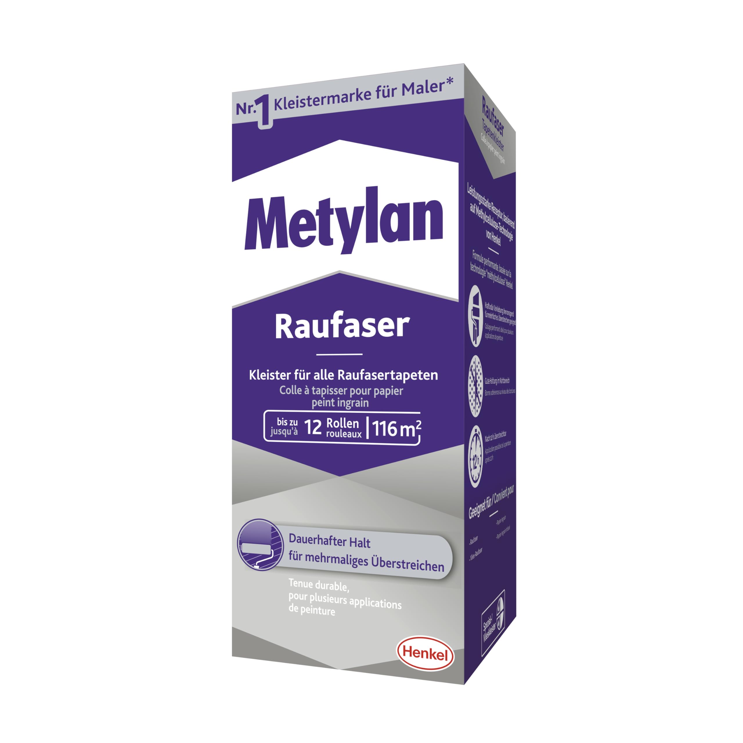 Metylan Woodchip, Strong Wallpaper Paste for woodchip Wallpaper with high Initial Adhesion, Durable and correctable Paste with methylcellulose, 1 x 720 g