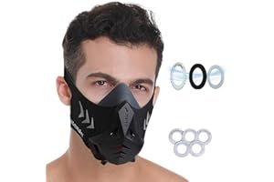 FDBRO Sports Mask 12 Breathing Levels Pro Workout Mask for Fitness,Running,Resistance,Cardio,Endurance Improving (Black, M)