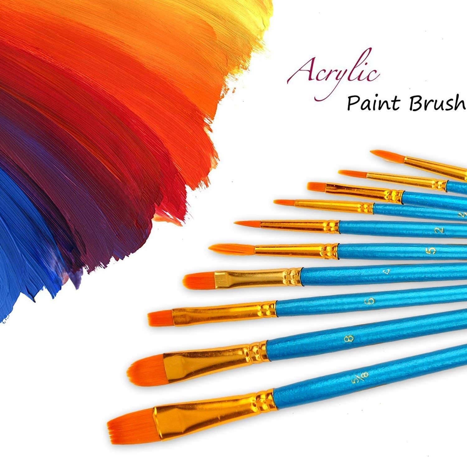 Soucolor Acrylic Paint Brushes Set, 20Pcs Artist Paintbrushes Paint Brushes for Acrylic Oil Watercolor, Canvas Body Face Rock Painting Kit, Fine Detail Miniature, Adult/Kids Arts Crafts Supplies