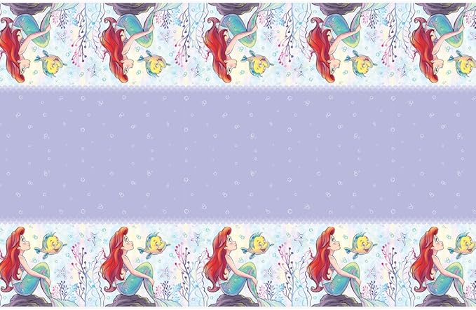 Amazon Com Unique Disney Ariel Rectangular Plastic Table Cover Blue Red Multicolor 54 X 84 Toys Games