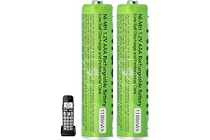 2 Pack NI-MH AAA Rechargeable Battery for Panasonic, 1.2V 1100mah AAA Rechargeable Batteries for Panasonic Cordless Phones Ha