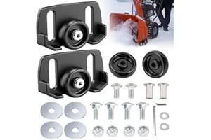 HUTHBROTHER Universal Roller Skid Snow Thrower Shoes | 490-241-0038 Snow Blower Skid Shoes W/Hardware, for Craftsman, MTD, Cub Cadet, Fits Most 2-Stage and 3-Stage Snow Thrower Snowblowers