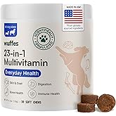 Wuffes 23-in-1 Dog Multivitamin Supplement for Hip & Joint, Skin & Coat and Immune System Support with Omega 3, Iron, Zinc, Vitamin C - Minerals & Vitamins for Senior Dogs and Puppies - 30 Soft Chews