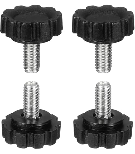 Carbon Steel Threaded Knurled Thumbscrews – M4 X 10mm, 50-Pack With Gear Grip For Electronics & Equipment
