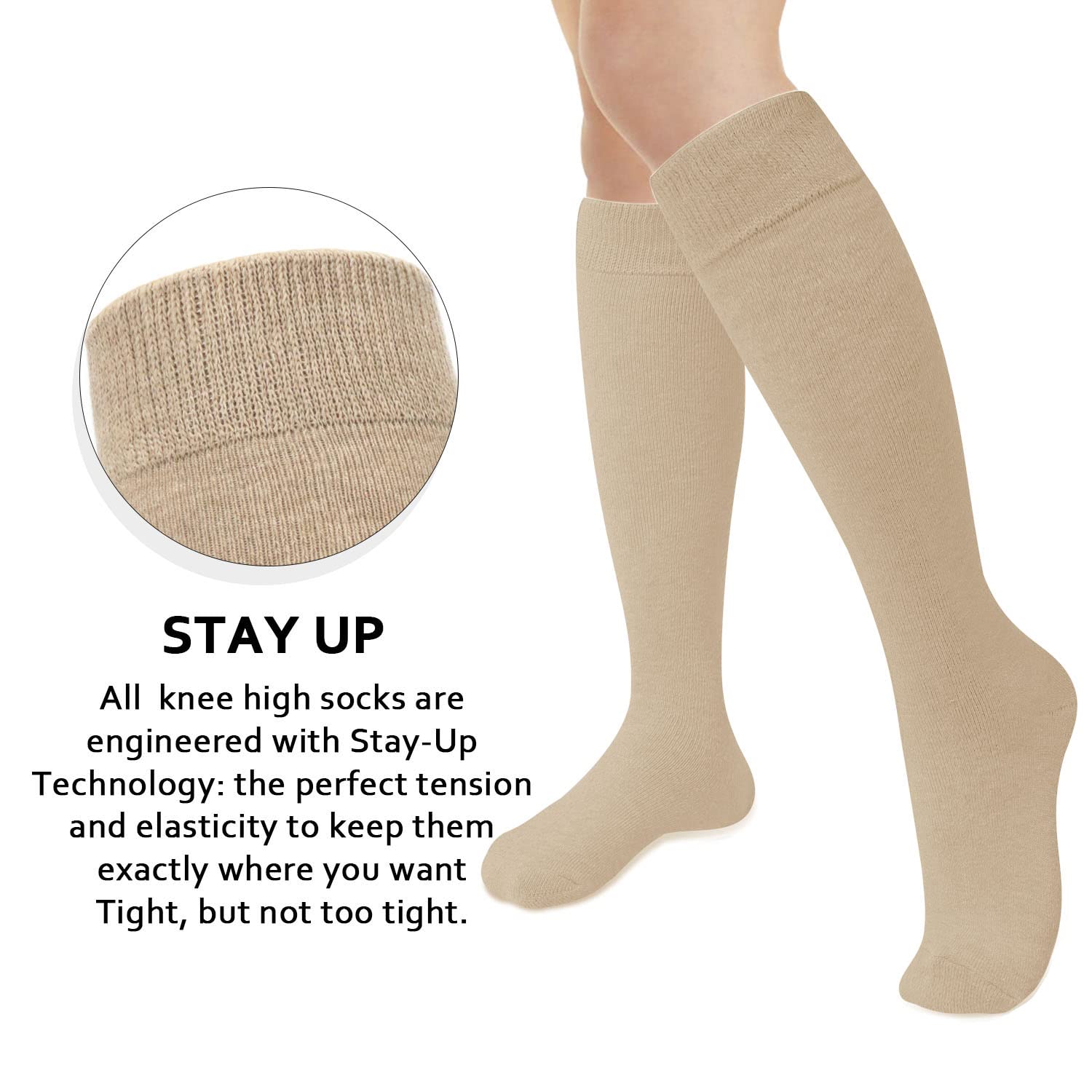 we fleece 5 Pairs Warm Knee High Socks for Women-Thermal Cotton Socks for Hiking,Work,Winter,Gifts