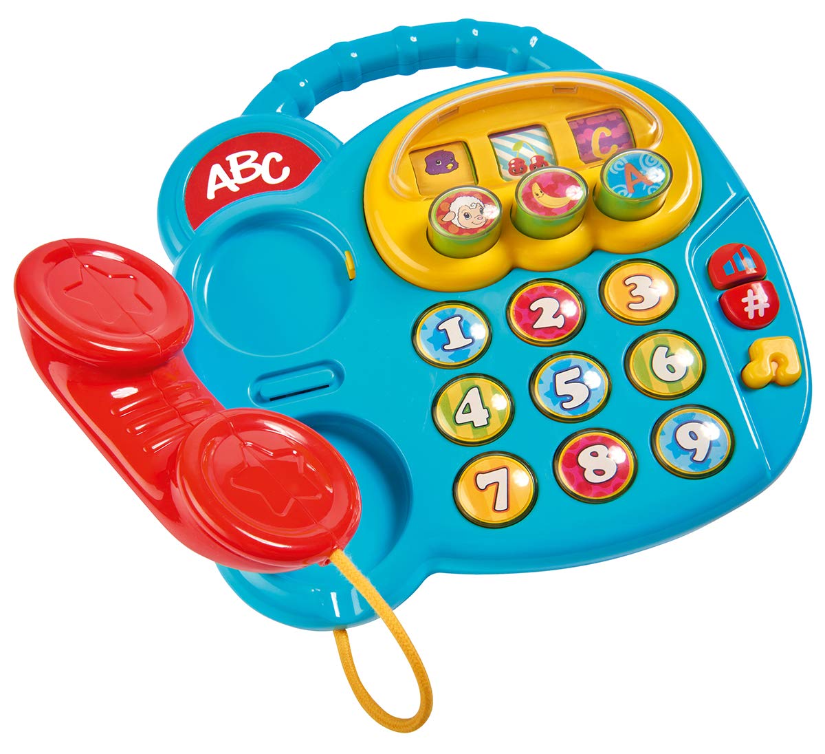 Simba 104010016 20 cm ABC Telephone/with Different Sounds/Rotating Picture Display, Multi-Coloured