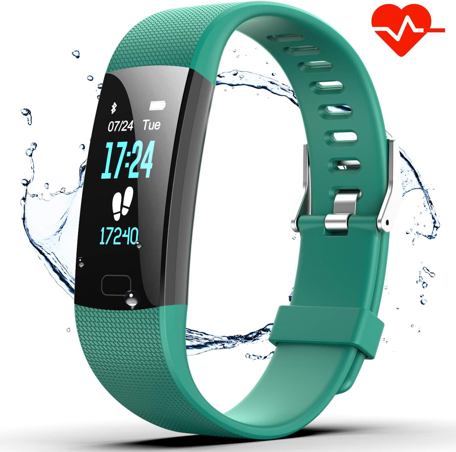 Fitness Tracker HR, Y1 Activity Tracker Watch with Heart Rate Monitor, Pedometer IP67 Waterproof Sleep Monitor Step Counter for Android & iPhone