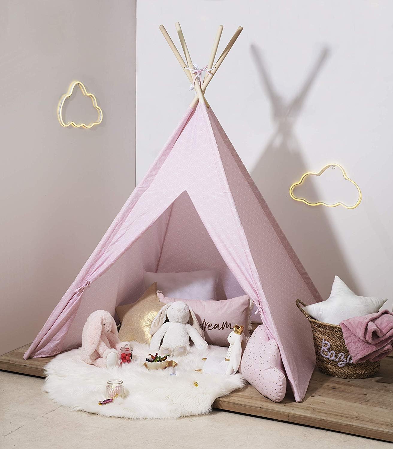 Web2o Tipi Pour Enfants H 160cm Rose Scandinave Amazon Fr Cuisine Maison