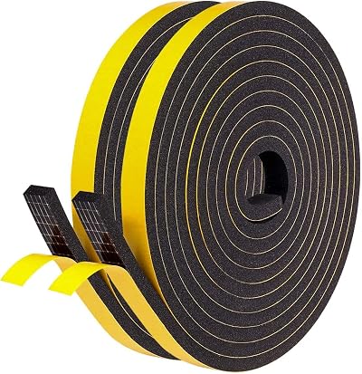 UPSEN Weather Stripping Foam Tape 12mmx6mmx8m Self Adhesive Door Window Seal