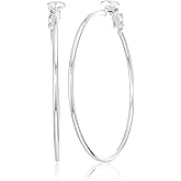 Amazon Essentials Sterling Silver or Gold plated Lightweight Paddle Back Hoop Earrings