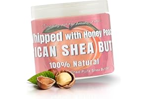 RA COSMETICS Whipped Shea Butter Honey Peach - 100% Pure and Natural African Shea Butter - Ultimate Handcrafted Moisturizer with Essential Vitamins for Radiant Skin and Luscious Hair - 12oz Jar