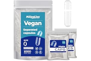 Vegan Separated Capsules Size 0,1000 Count Empty Premium Veggie Capsules Separated, Empty Pill Clear for Vegetarian DIY Suppl