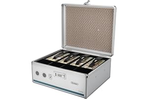 Glosen Combination Lock Cash Box with Money Tray for Security Lock Box 13.2x10.8x6.33 Inch 【Large】