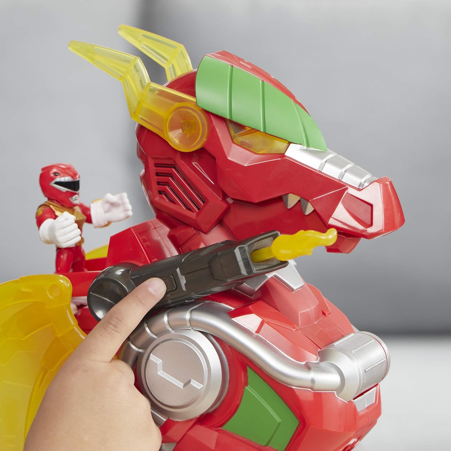 power rangers red ranger and dragon thunderzord action figure
