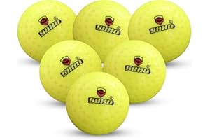 Standard Field Hockey Balls Dimple Cork Centred Smooth Shiny Glitter Yellow Color Outdoor Pack of 6 Balls