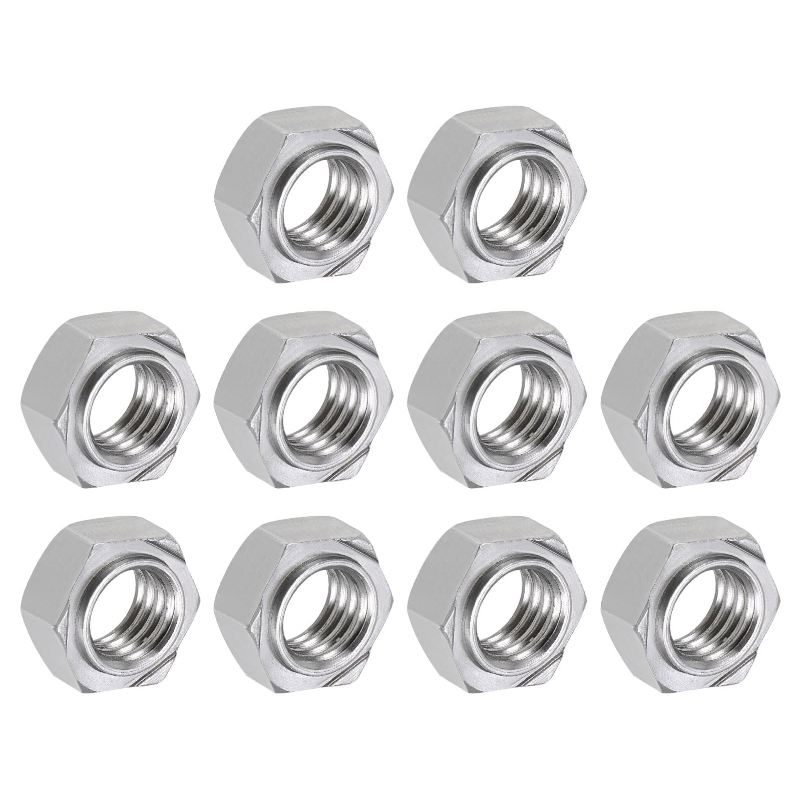 METALLIXITY Hex Weld Nuts Steel (1/2-13 Thread Size) 10Pcs, Carbon Steel Hexagonal Nuts - for Machinery Industry, Home Furniture Repair