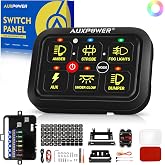 Auxpower 6 Gang Switch Panel Toggle Momentary Pulsed Led Switch Panel RGB Dimmable Switch Panel Auxiliary Circuit Control Relay System Automotive Switch Panel for Truck Boat Car(RGB A26 Switch Panel)